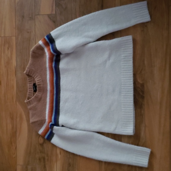 Vintage F21 70s 80s sweater multicolour stripe crewneck - Picture 1 of 1